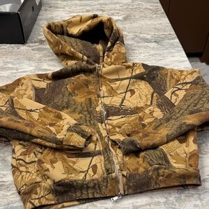 Cherry LA Brown Camo Zip-Up Hooded Sweatshirt